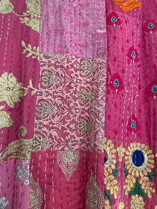Kimono patchwork Brodé Unique Rose Foncé #101