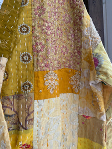 Kimono patchwork Brodé Unique Jaune #106