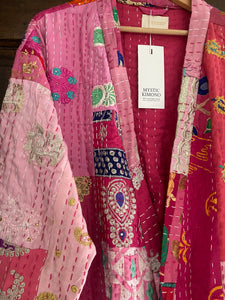 Kimono patchwork Brodé Unique Rose Foncé #101