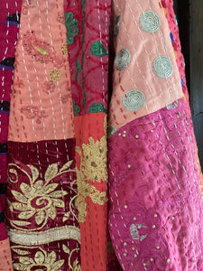 Kimono patchwork Brodé Unique Rose Foncé #100