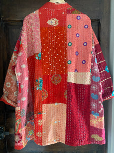 Kimono patchwork Brodé Unique Rouge # 104