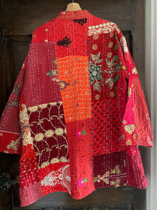 Kimono patchwork Brodé Unique Rouge # 105